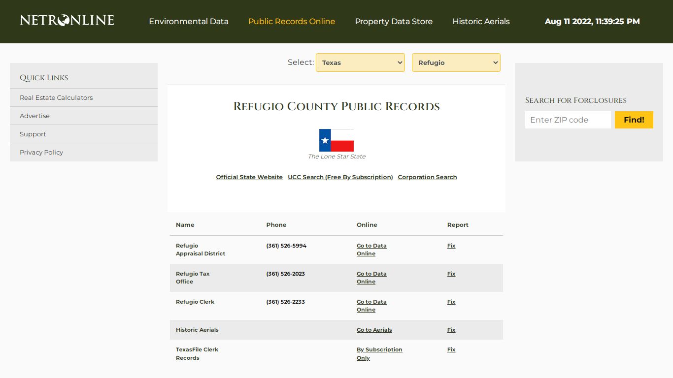 NETR Online • Refugio • Refugio Public Records, Search ...